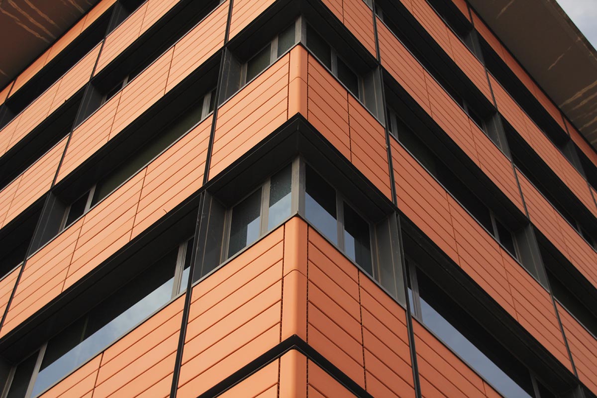 façade immeuble bardage terre