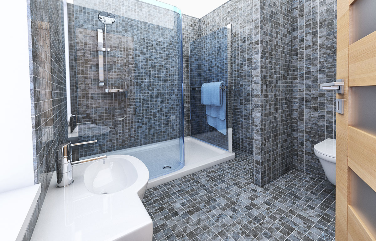 sale de bain douche lavabo