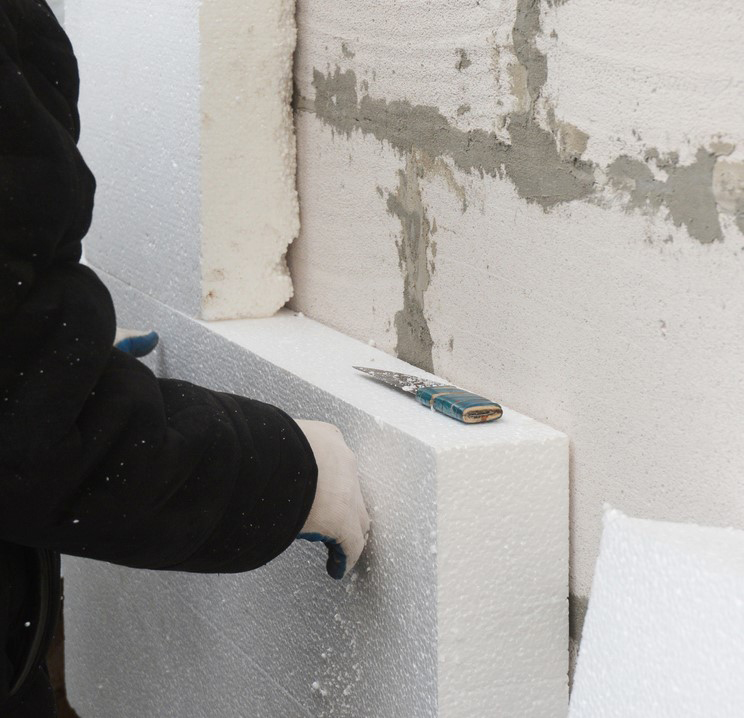 homme aplication polystyrene